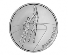 Laista apgrozībā monēta “Basketbols”