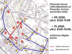 Satiksmes ierobežojumi Madonā rollerslēpošanas sacensību laikā